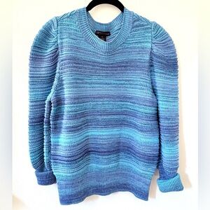 Design 365 🩵💙 Space Dyed textured puff sleeve Victorian style sweater Med